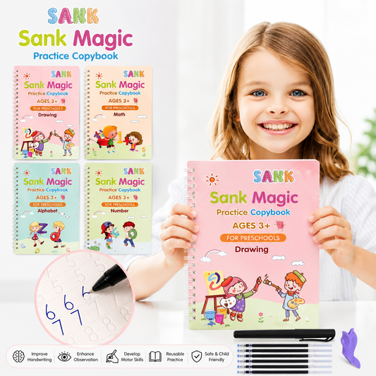 4 Pcs Magic Practice Copybook for Kids Handwriting